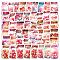 50Pcs DIY Waterproof PVC Picture Stickers, Heart with Botter, Red, 40~80mm