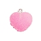 Resin Pendants, with Iron Loop, Heart, Pearl Pink, 18x16.5x6mm, Hole: 2mm