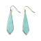 Synthetic Turquoise Dangle Earrings, with Brass Findings, Golden, Kite, 57~60mm, Pin: 0.7mm