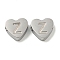 Tarnish Resistant 304 Stainless Steel Beads, Heart with Letter, Stainless Steel Color, Letter Z, 7x8x3mm, Hole: 2mm