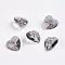 Faceted K9 Glass Charms, Imitation Austrian Crystal, Heart, Gainsboro, 12x12x6mm, Hole: 1.5mm