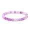 Natural Weathered Agate(Dyed) Round Beaded Stretch Bracelet, Gemstone Jewelry for Women, Violet, Inner Diameter: 2-1/4 inch(5.7cm), Beads: 6mm