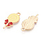 Alloy Enamel Pendants, Light Gold, Lollipop, Champagne Yellow, 24x11.5x2mm, Hole: 2mm