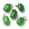 Dyed Natural White Jade Pendants, with Stainless Steel Color Plated 201 Stainless Steel Snap on Bails, Rectangle, Green, 20.5~21x11~11.5x11~12.5mm, Hole: 8x4mm