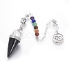 Chakra Jewelry Natural Obsidian Cone Dowsing Pendulums G-G771-E01-2