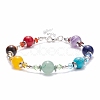 Round Mixed Gemstone Beaded Bracelet BJEW-TA00100-1