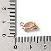 Brass Pave Glass Connector Charms KK-C062-070G-3