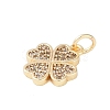 Rack Plating Brass Micro Pave Clear Cubic Zirconia Charms KK-Z060-13G-2