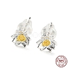 Two Tone 999 Sterling Silver Stud Earrings STER-P052-A03-S-1