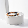Natural Wood & Lava Rock & Synthetic Hematite Round Beaded Stretch Bracelet with Yoga Symbol Charm BJEW-JB07807-2