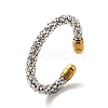 304 Stainless Steel Popcorn Chain Open Cuff Bangle BJEW-P283-11M-4