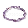 Natural Amethyst Chips Beaded Stretch Bracelets for Women BJEW-JB10046-06-1