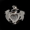 Natural Quartz Crystal Heart Pendants KK-K331-01AS-07-4