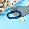 Natural Lapis Lazuli(Dyed) Stretch Bracelets Set for Girl Women BJEW-JB06805-02-5