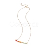 Sparkling Glass Beaded Horizontal Bar Pendant Necklace for Women NJEW-TA00021-02-1