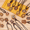 ANATTASOUL 15Pcs 15 Styles Tortoise Resin Pendant Necklaces Set with Adjustable Cotton Cords NJEW-AN0001-51B-7