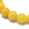 Natural Yellow Jade Bead Stretch Bracelets X-BJEW-K212-A-038-3