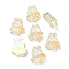 UV Plating Rainbow Iridescent Acrylic Enamel Beads OACR-G012-07C-1