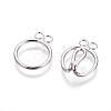 4-Hole Platinum Plated Ring Sterling Silver S-Hook Clasps STER-K014-H793-2P-1