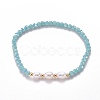 Faceted Glass Beaded Stretch Bracelets BJEW-JB05486-04-1