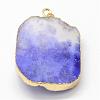 Electroplated Natural & Dyed Druzy Agate Pendants G-N0167-012-3