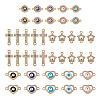 40Pcs 20 Styles Evil Eye Zinc Alloy Enamel Connector Charms ENAM-TA0001-37-10