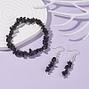 Natural Obsidian Chips Beaded Jewelry Set X-SJEW-JS01232-01-2