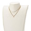 Brass Micro Pave Clear Cubic Zirconia Initial Pendant Necklaces NJEW-JN03506-5