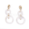 (Jewelry Parties Factory Sale)Shell Pearl Dangle Stud Earrings EJEW-F206-19G-2