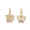 Brass Micro Pave Clear Cubic Zirconia Charms ZIRC-I036-04G-1