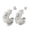 304 Stainless Steel Croissant Stud Earrings EJEW-B026-15P-1