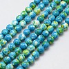 Synthetic Ocean White Jade Beads Strands G-L019-8mm-06-1