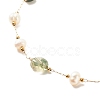 Natural Moss Agate & Pearl Beaded Anklet AJEW-AN00500-01-4