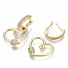 Brass Micro Pave Clear Cubic Zirconia Dangle Hoop Earrings EJEW-N011-18G-NF-2