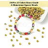 240Pcs 12 Colors Brass Grade A Rhinestone Spacer Beads KK-YW0002-34G-3