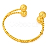 Round Balls Brass Cuff Bangles for Women BJEW-F477-03G-3