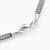Brass Mesh Chain Necklaces NJEW-F241-01B-D-3