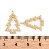 Brass Micro Pave Clear Cubic Zirconia Pendants KK-U017-07B-G-3