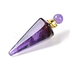 Natural Amethyst Faceted Cone Openable Perfume Bottle Big Pendants G-L524-18G-10-2