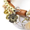 Alloy & Resin Beads Three Loops Wrap Style Bracelet BOHO-PW0001-044A-3