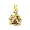 Brass Micro Pave Colorful Cubic Zirconia Charms KK-M283-26D-02-1