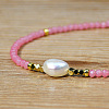 Sweet and Cool Summer Freshwater Pearl Necklaces Pink Glass Beaded Necklaces VX3518-3