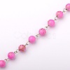Handmade Round Drawbench Acrylic Beads Chains for Necklaces Bracelets Making AJEW-JB00050-01-1