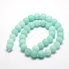 Frosted Natural Malaysia Jade Round Beads Strands G-E310-8mm-03-2