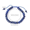 Adjustable Natural Lapis Lazuli Braided Bead Bracelets BJEW-F369-A15-3