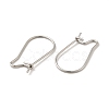 Tarnish Resistant 316 Surgical Stainless Steel Hoop Earrings Findings Kidney Ear Wires X-STAS-E009-6-2