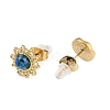 304 Stainless Steel Rhinestone Stone Dyeing Stud Earrings EJEW-S224-04G-02-3