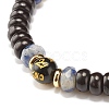 Coconut Wood Disc Beads Stretch Bracelet BJEW-JB07361-6
