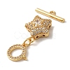 Brass Micro Pave Clear Cubic Zirconia Toggle Clasps KK-N254-81G-3