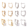 12Pcs 6 Style Brass Micro Pave Cubic Zirconia Hoop Earring Findings ZIRC-PJ0001-06-11